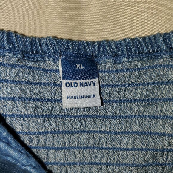 NWT Old Navy Puff Sleeve Cotton Denim Dress - Size XL - Picture 3 of 5